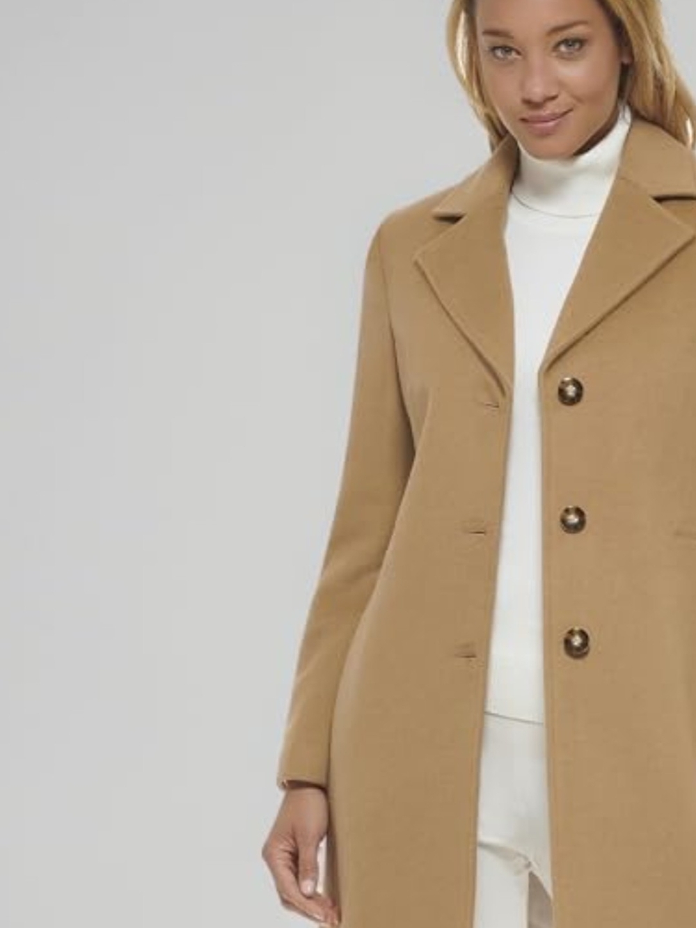 Women's Camel Long Trench Coat - Tailored Single-Breasted Outerwear